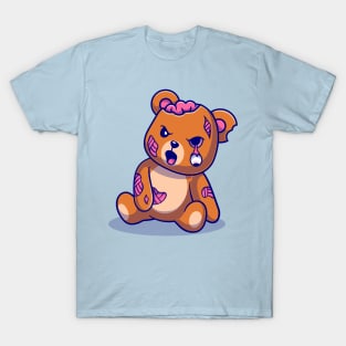 Cute Bear Zombie Cartoon T-Shirt